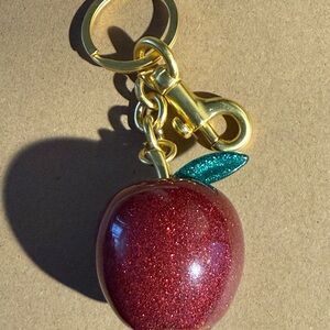 Glittery Red Apple  Keychain or Bag Charm